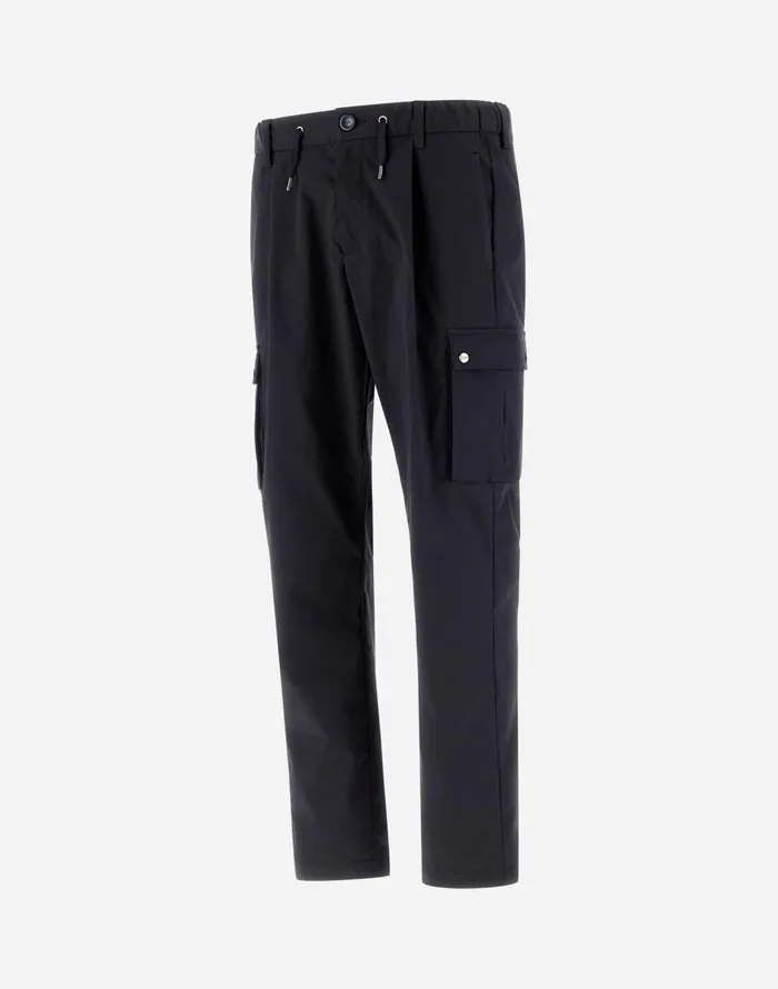 Herno RESORT TROUSERS IN COTTON FEEL Navy Blue Men Trousers
