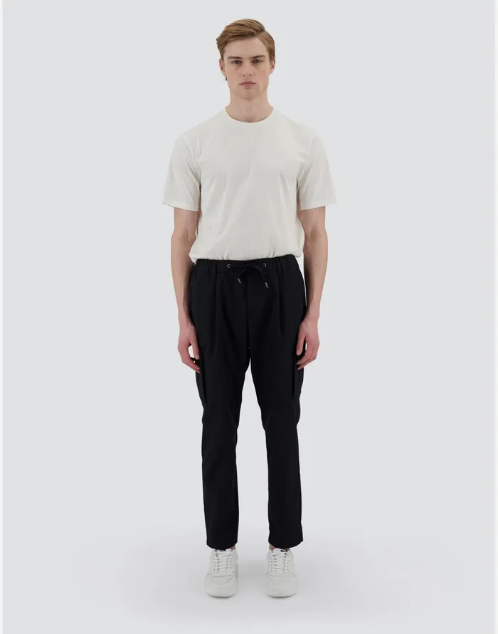 Herno RESORT TROUSERS IN COTTON FEEL Navy Blue Men Trousers