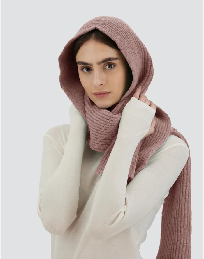 Herno SCARF IN PLAINALPACA WOOL Pink Women Scarves