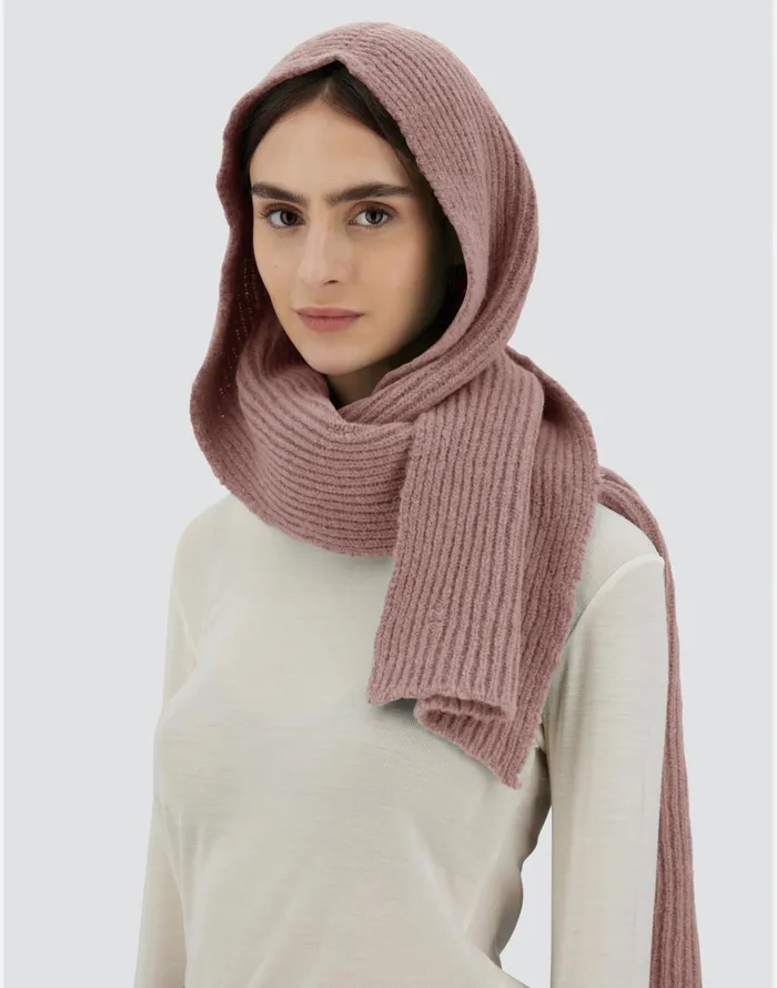 Herno SCARF IN PLAINALPACA WOOL Pink Women Scarves