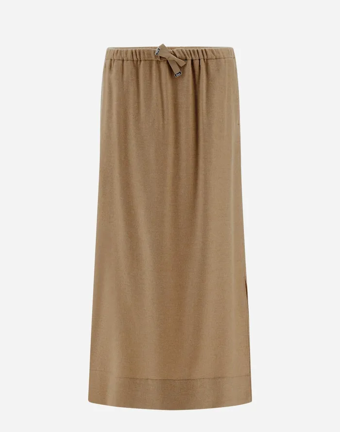 Herno SKIRT IN WINTER TOUCH Camel Women Skirts and Dresses