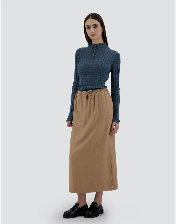 Herno SKIRT IN WINTER TOUCH Camel Women Skirts and Dresses