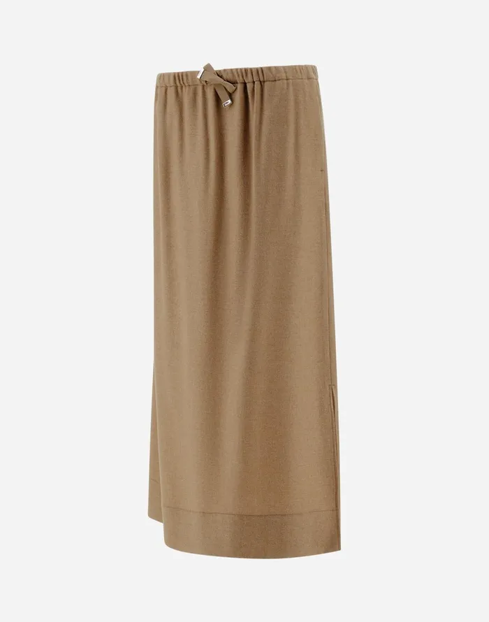 Herno SKIRT IN WINTER TOUCH Camel Women Skirts and Dresses