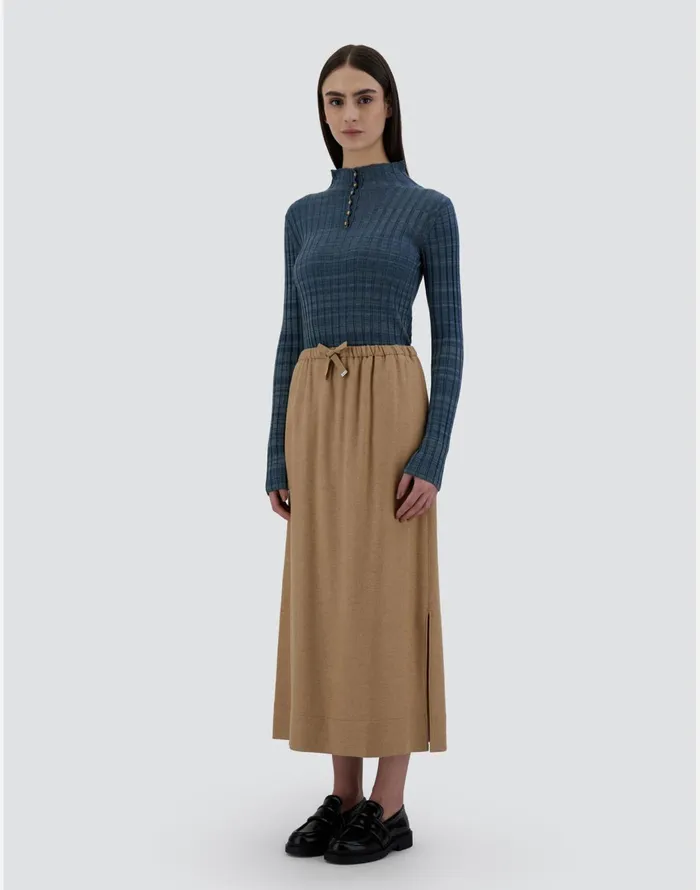 Herno SKIRT IN WINTER TOUCH Camel Women Skirts and Dresses
