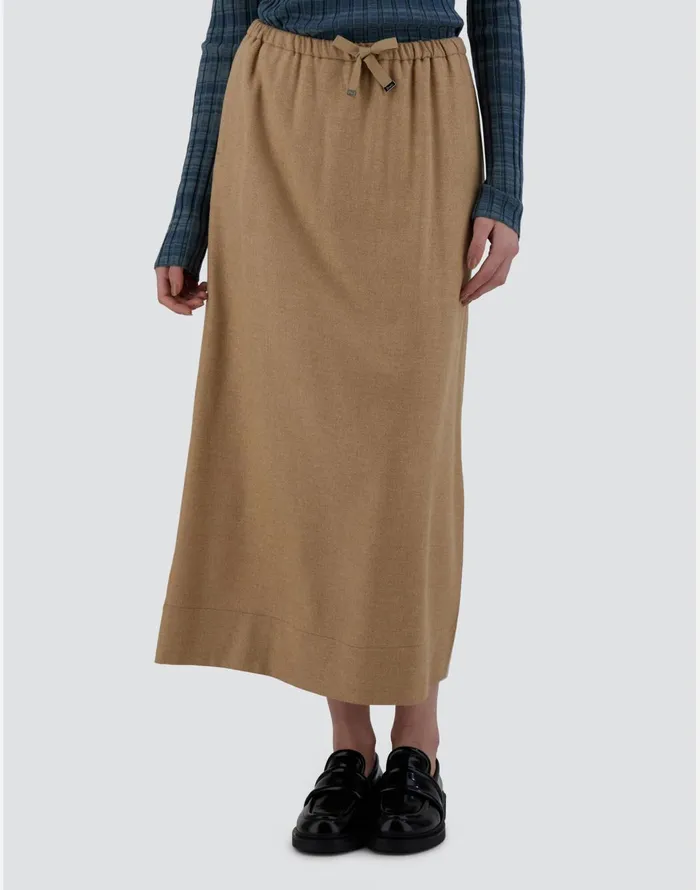 Herno SKIRT IN WINTER TOUCH Camel Women Skirts and Dresses