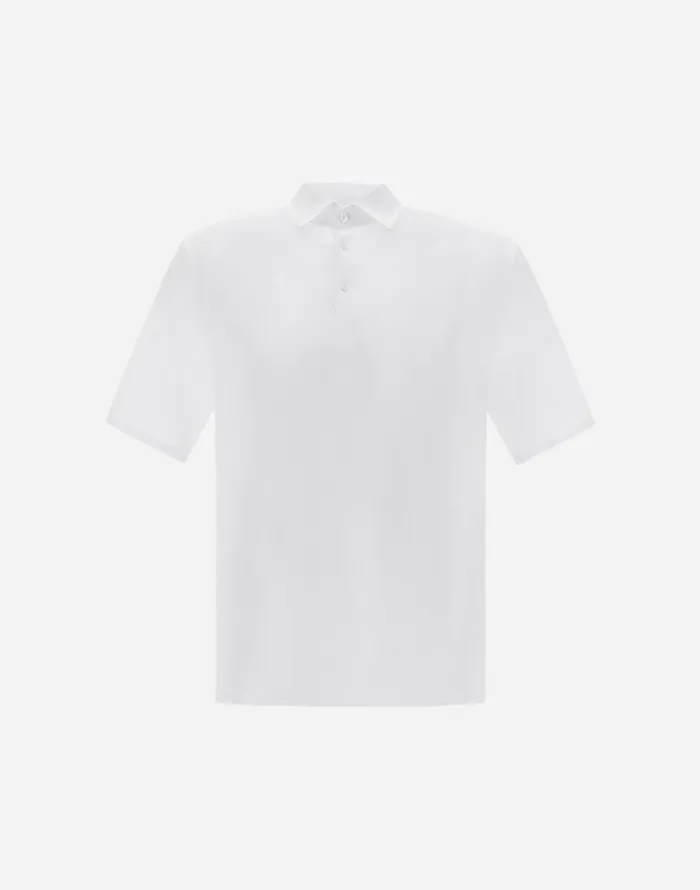 Herno SPRING ULTRALIGHT SCUBA POLO SHIRT White Men Tshirts and Polo Shirts