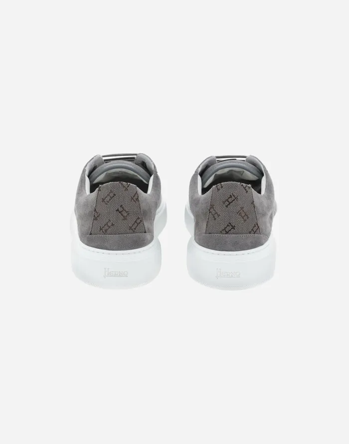 Herno SUEDE AND MONOGRAM TRAINERS Grey Men Shoes
