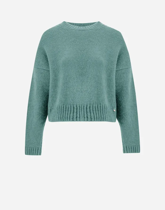 Herno SWEATER IN PLAINALPACA WOOL Green Women Knitwear