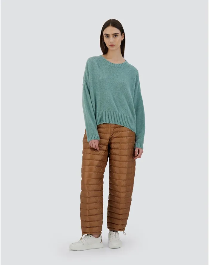 Herno SWEATER IN PLAINALPACA WOOL Green Women Knitwear