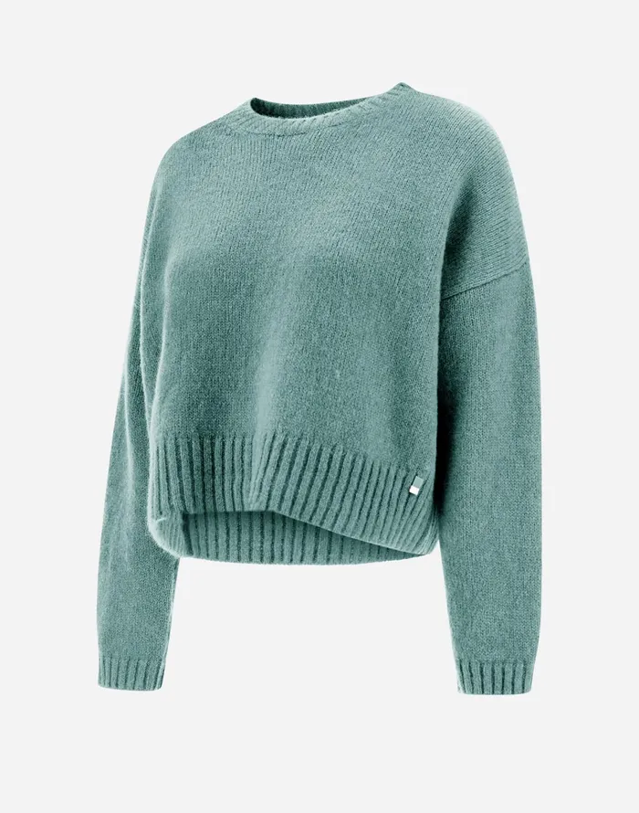 Herno SWEATER IN PLAINALPACA WOOL Green Women Knitwear