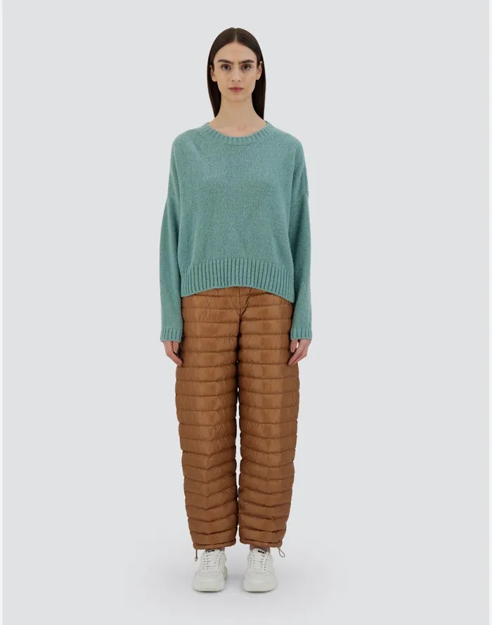 Herno SWEATER IN PLAINALPACA WOOL Green Women Knitwear