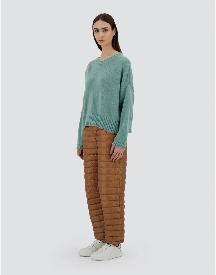 Herno SWEATER IN PLAINALPACA WOOL Green Women Knitwear