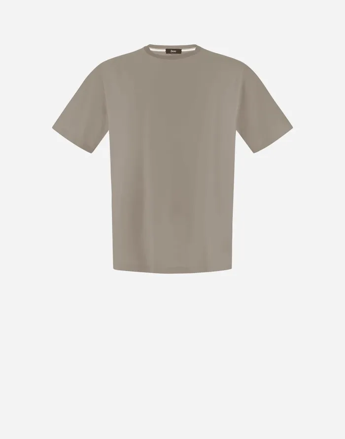 Herno TSHIRT IN ESSENTIALJERSEY Light Grey Men Tshirts and Polo Shirts