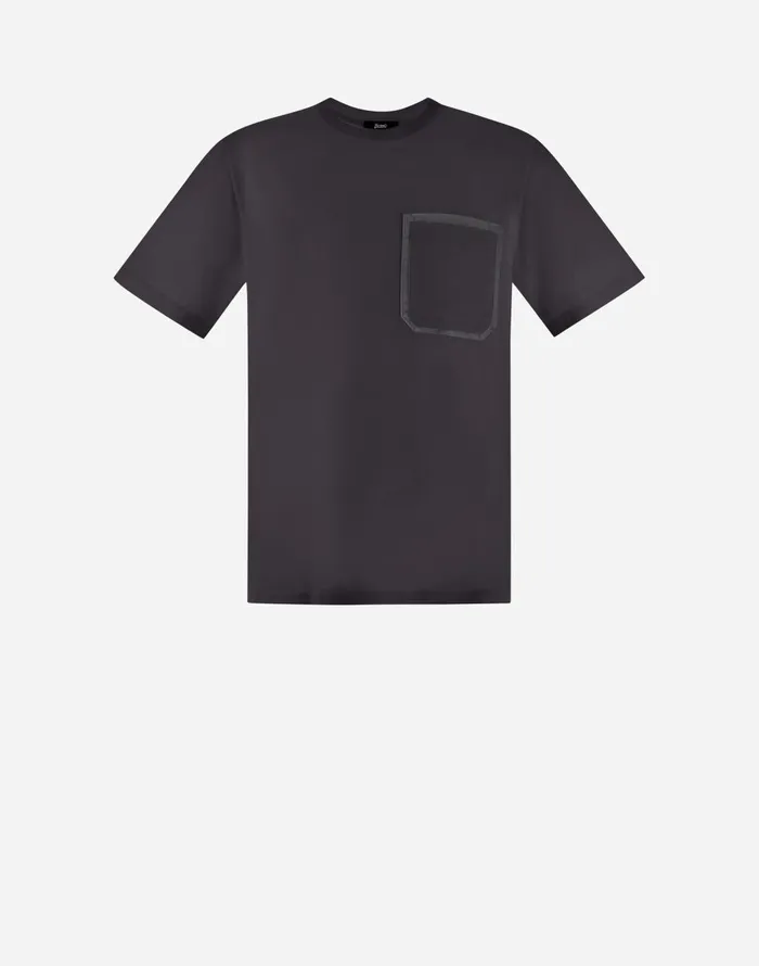 Herno TSHIRT IN SUPERFINECOTTON JERSEY Grey Men Tshirts and Polo Shirts
