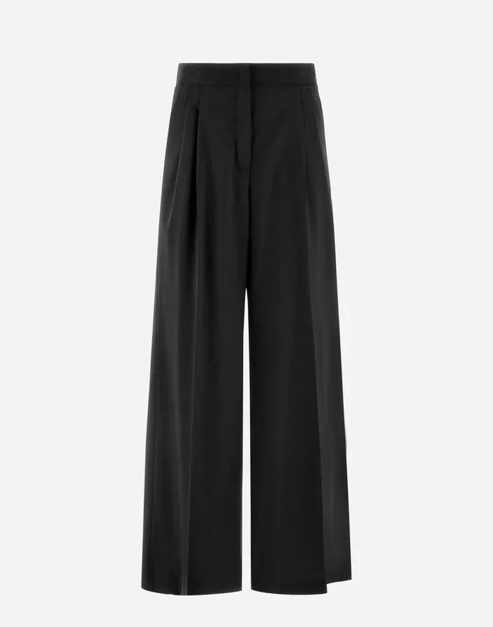 Herno TROUSERS IN CANVAS EFFECT Black Women Trousers
