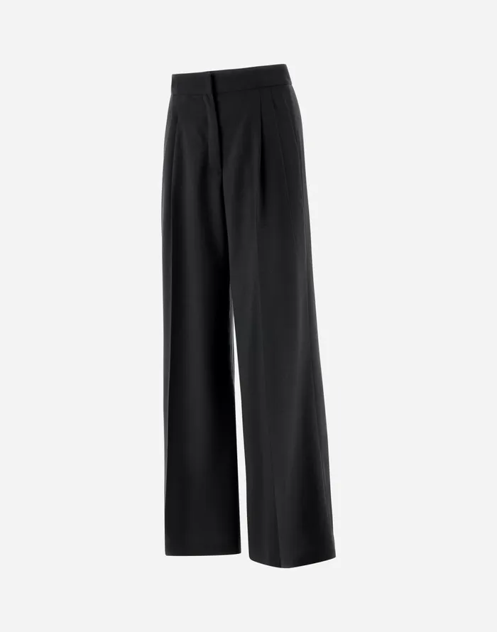 Herno TROUSERS IN CANVAS EFFECT Black Women Trousers