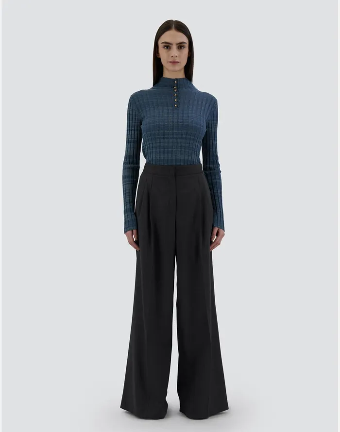 Herno TROUSERS IN CANVAS EFFECT Black Women Trousers