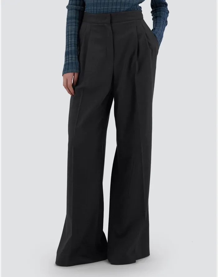 Herno TROUSERS IN CANVAS EFFECT Black Women Trousers