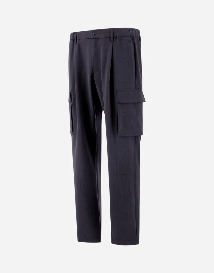 Herno TROUSERS IN SOFT WOOL Black Men Trousers