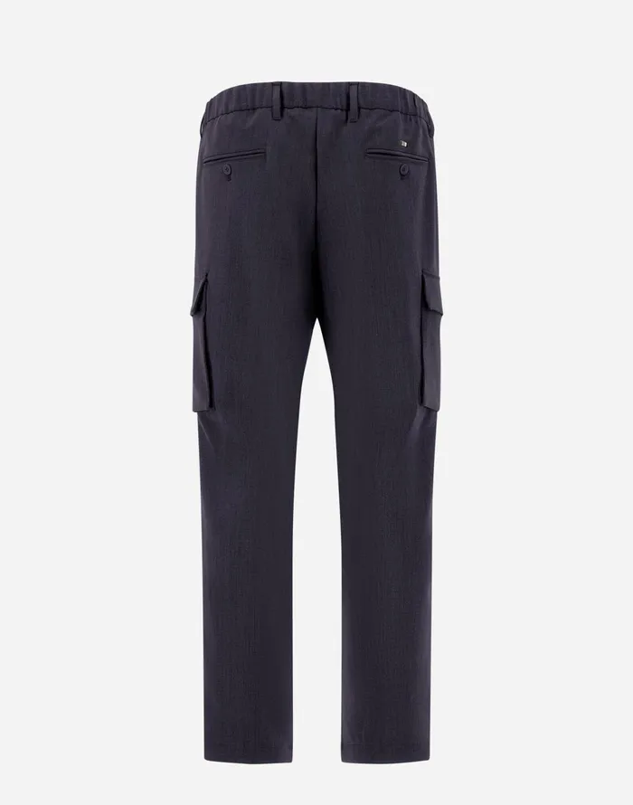 Herno TROUSERS IN SOFT WOOL Black Men Trousers