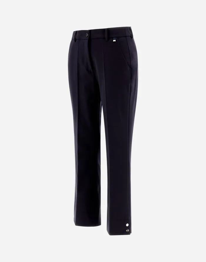 Herno TROUSERS IN SOFT WOOL Navy Blue Women Trousers