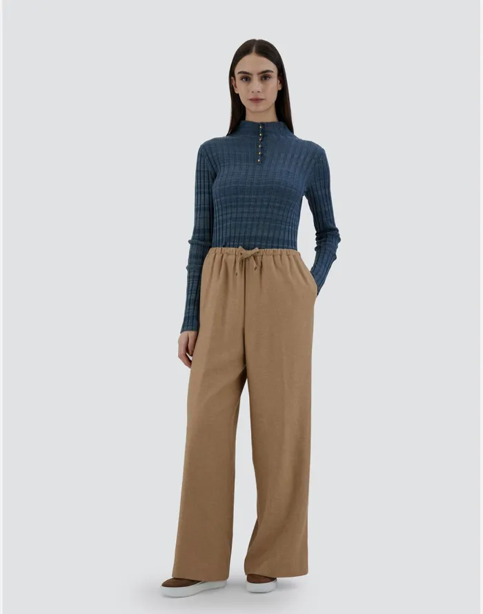 Herno TROUSERS IN WINTER TOUCH Camel Women Trousers