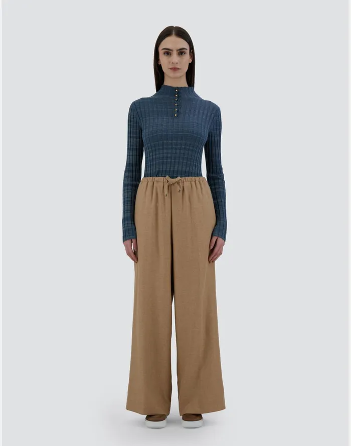 Herno TROUSERS IN WINTER TOUCH Camel Women Trousers