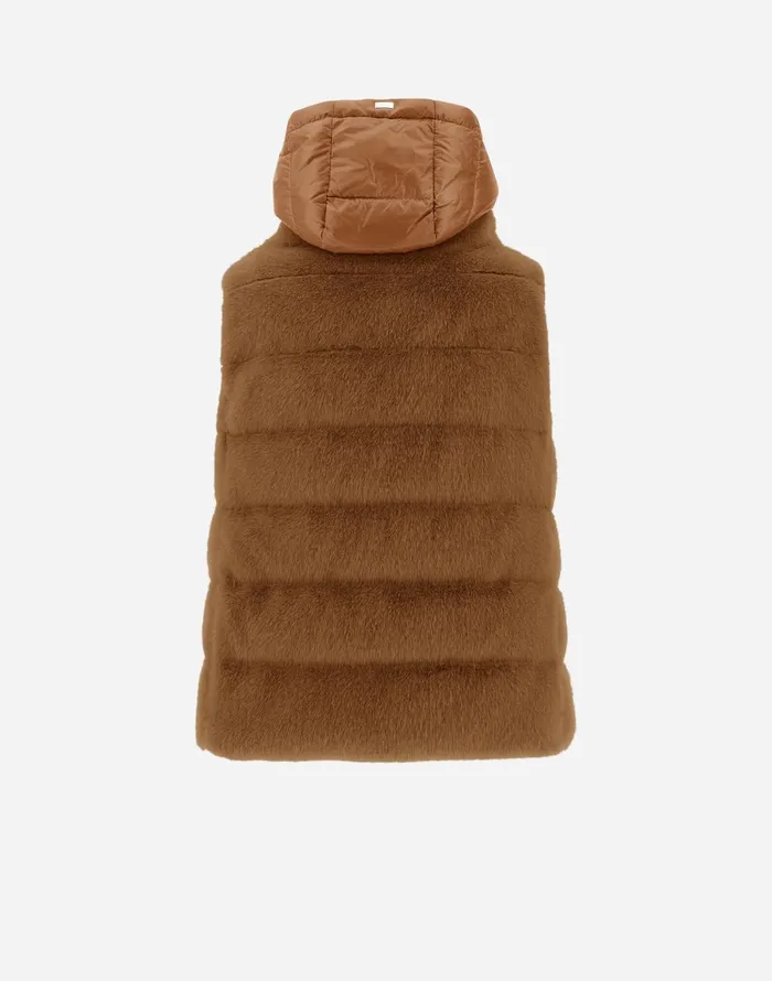 Herno VEST IN NEW LADY FAUX FUR Camel Women Vests