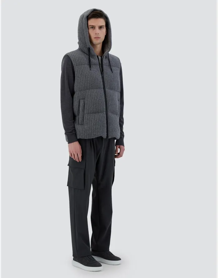 Herno VEST IN WEIGHTY KNIT Grey Men Vests