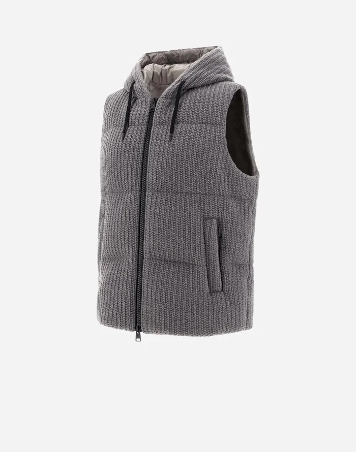 Herno VEST IN WEIGHTY KNIT Grey Men Vests