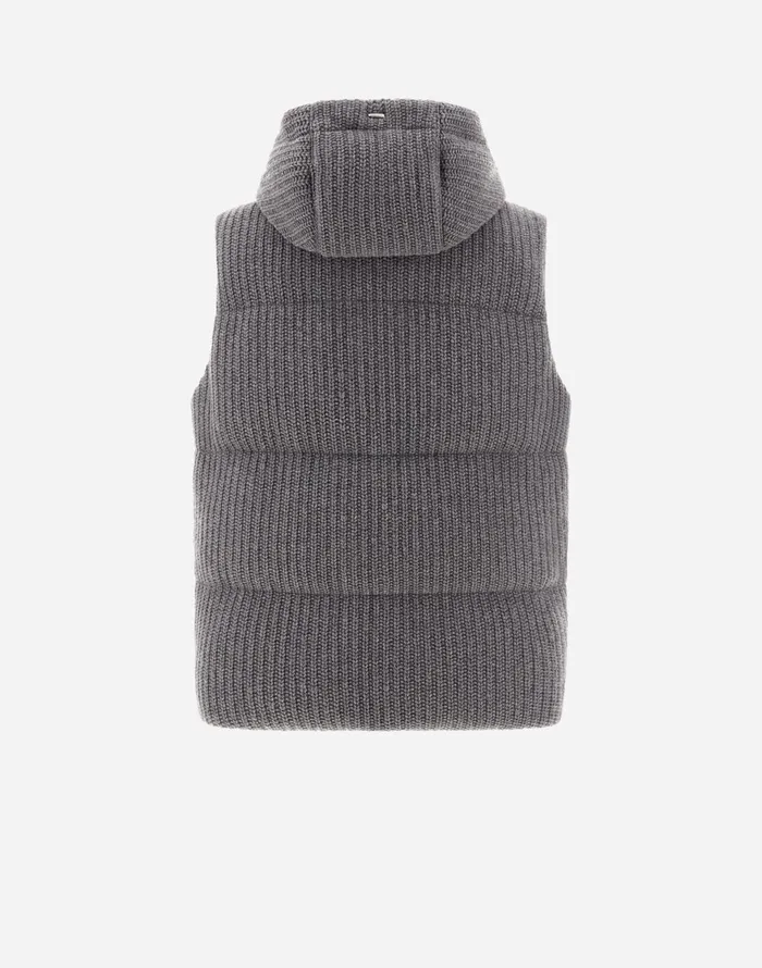 Herno VEST IN WEIGHTY KNIT Grey Men Vests