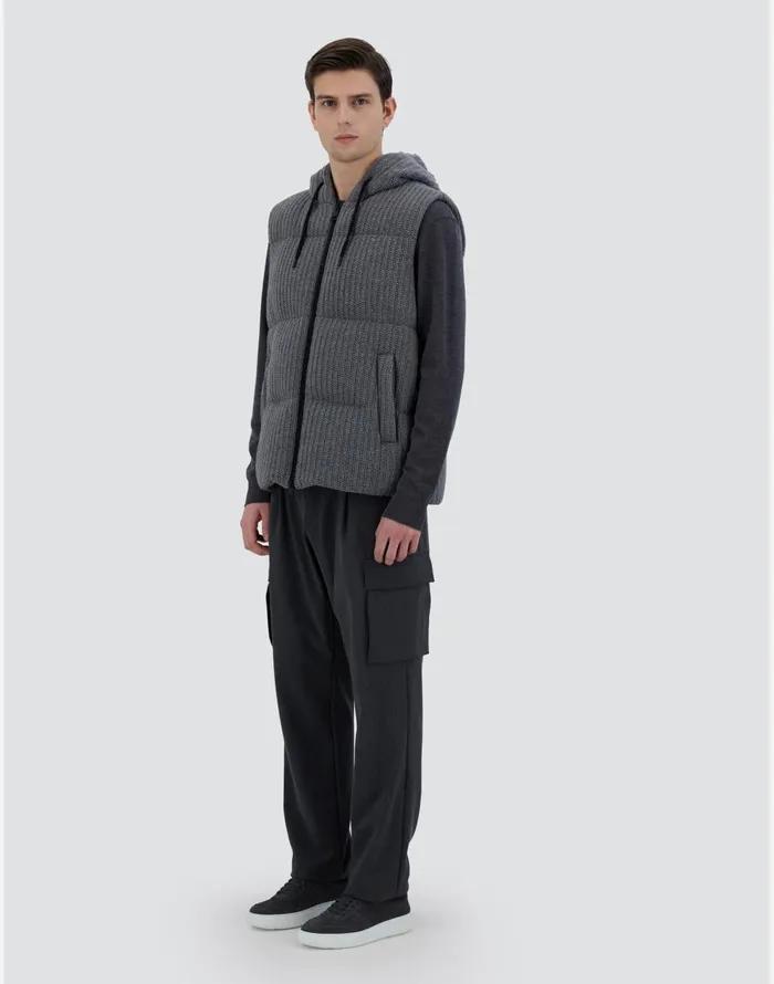 Herno VEST IN WEIGHTY KNIT Grey Men Vests