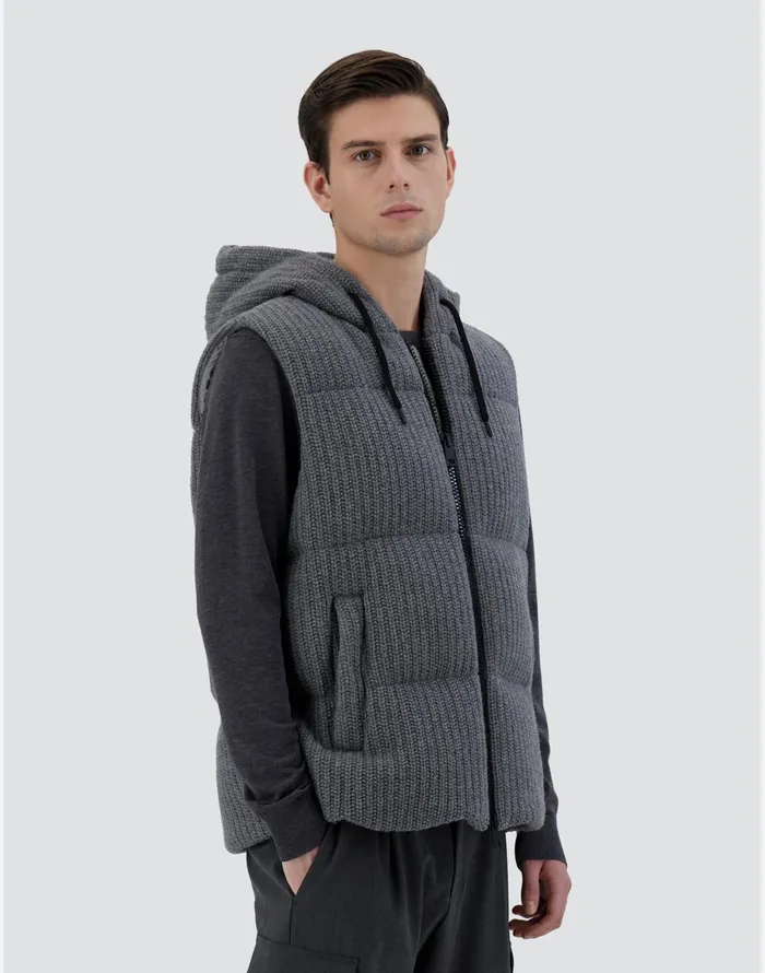 Herno VEST IN WEIGHTY KNIT Grey Men Vests