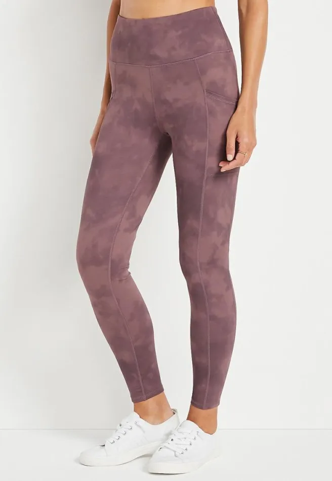 High Rise Purple Tie Dye Luxe Pocket Legging Women Maurices Bottoms