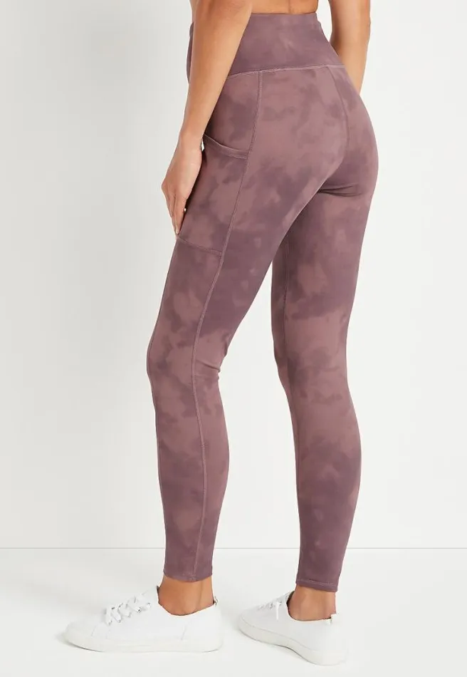 High Rise Purple Tie Dye Luxe Pocket Legging Women Maurices Bottoms