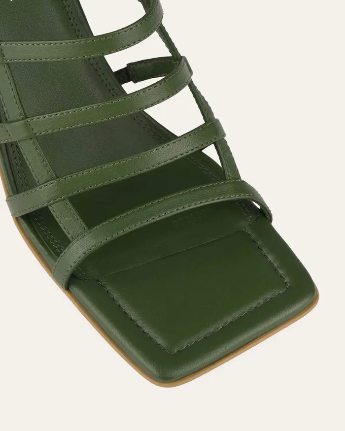 HIGH SANDALS jomercer Women Delia high heel sandals moss green leather HIGH SANDALS jomercer Women Delia high heel sandals moss green leather