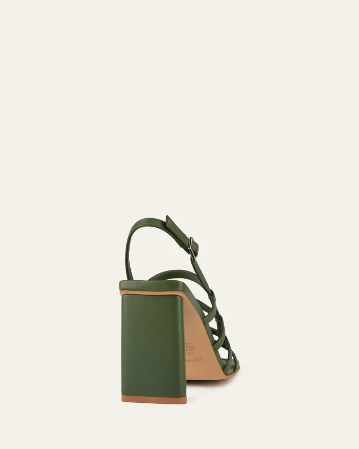 HIGH SANDALS jomercer Women Delia high heel sandals moss green leather HIGH SANDALS jomercer Women Delia high heel sandals moss green leather