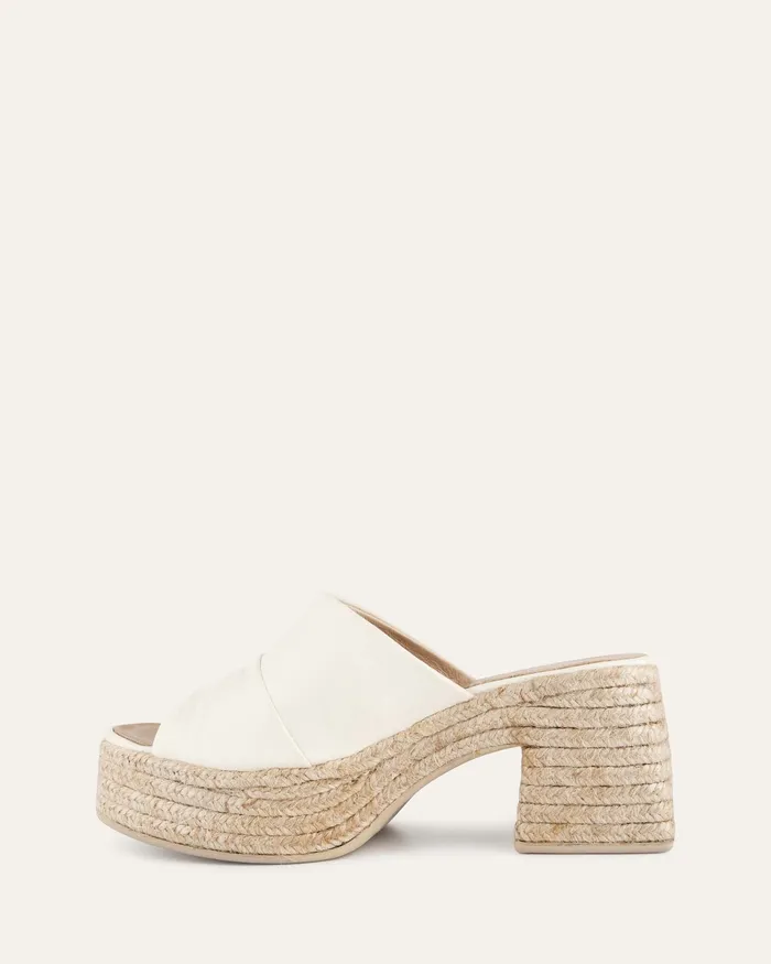 HIGH SANDALS Kristen high heel espadrille sandals off white leather jomercer Women HIGH SANDALS Kristen high heel espadrille sandals off white leather jomercer Women