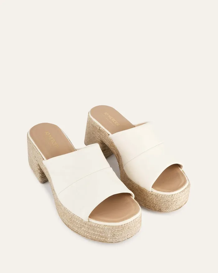 HIGH SANDALS Kristen high heel espadrille sandals off white leather jomercer Women HIGH SANDALS Kristen high heel espadrille sandals off white leather jomercer Women