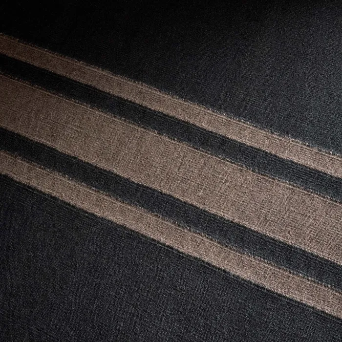 HOUSE James Perse Rugs Runners 35FT X 9FT Three Stripe Runner Anthracitemule