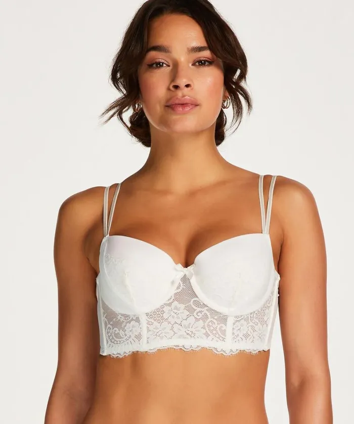Hunkemller Catrin Padded Longline Underwired Bra 8211 White White 8211 Women
