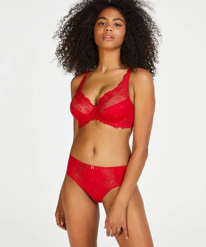 Hunkemller Diva NonPadded Underwired Bra 8211 Red Red 8211 Women Hunkemller Diva NonPadded Underwired Bra 8211 Red Red 8211 Women
