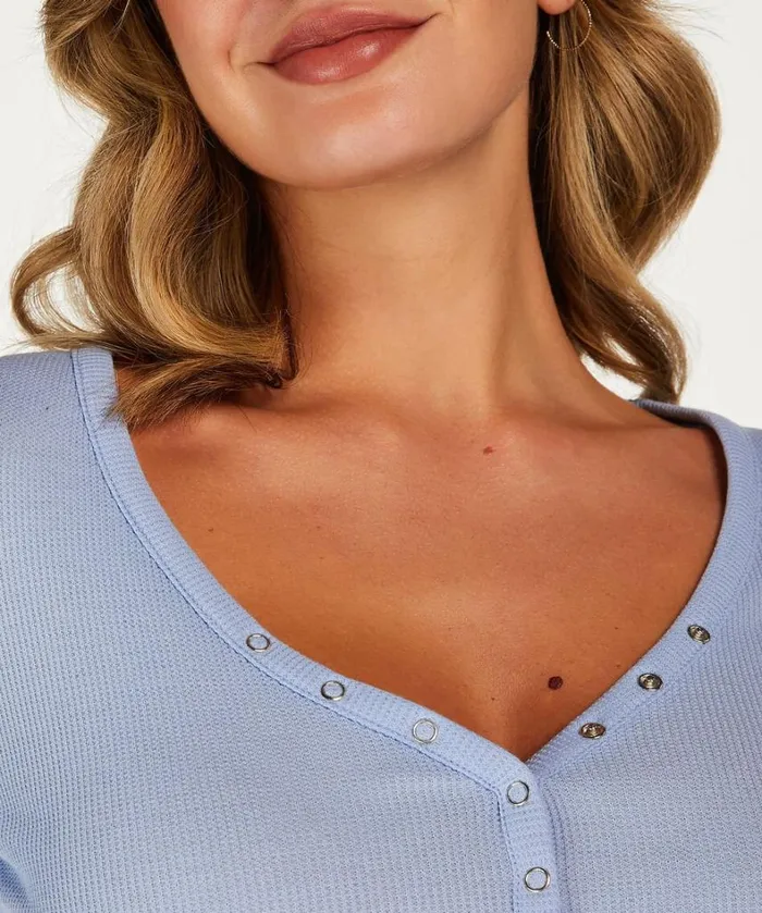 Hunkemller LongSleeved Pyjama Top 8211 Blue Blue 8211 Women Hunkemller LongSleeved Pyjama Top 8211 Blue Blue 8211 Women