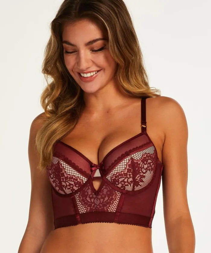 Hunkemller Malika Padded Longline Underwired Bra 8211 Red Red 8211 Women