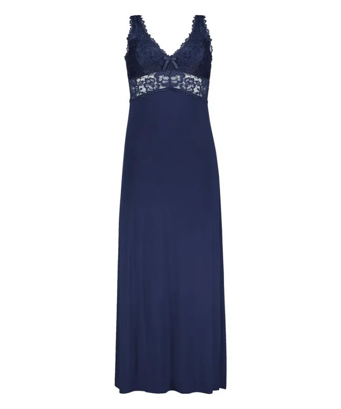 Hunkemller Nora Lace Long Slip Dress 8211 Blue Blue 8211 Women Hunkemller Nora Lace Long Slip Dress 8211 Blue Blue 8211 Women