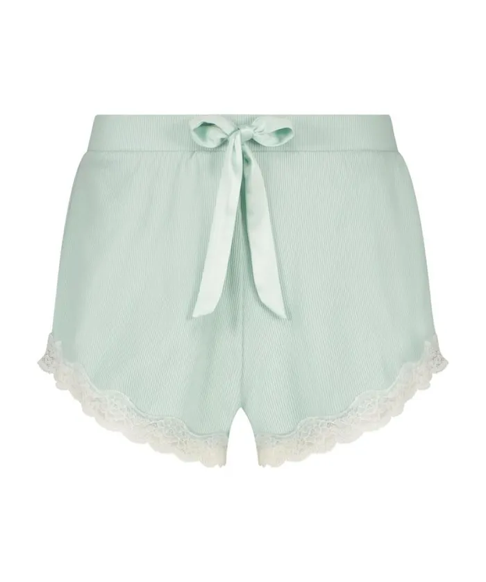 Hunkemller Ribbed Lace Shorts 8211 Green Green 8211 Women Hunkemller Ribbed Lace Shorts 8211 Green Green 8211 Women