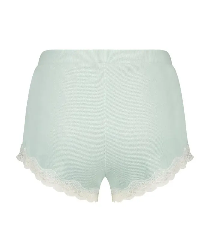 Hunkemller Ribbed Lace Shorts 8211 Green Green 8211 Women Hunkemller Ribbed Lace Shorts 8211 Green Green 8211 Women