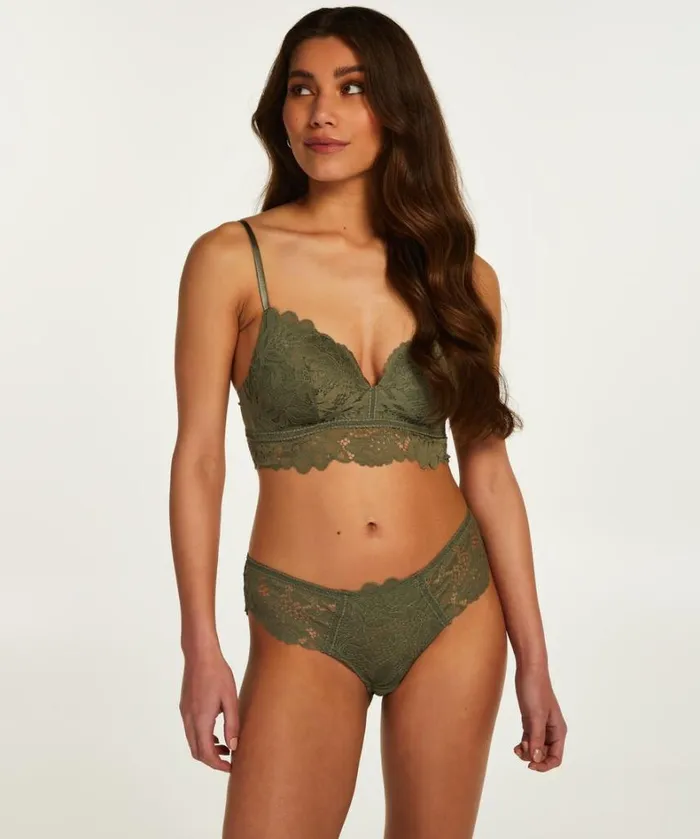 Hunkemller Shiloh Padded Longline NonUnderwired Bra 8211 Green Green 8211 Women Hunkemller Shiloh Padded Longline NonUnderwired Bra 8211 Green Green 8211 Women