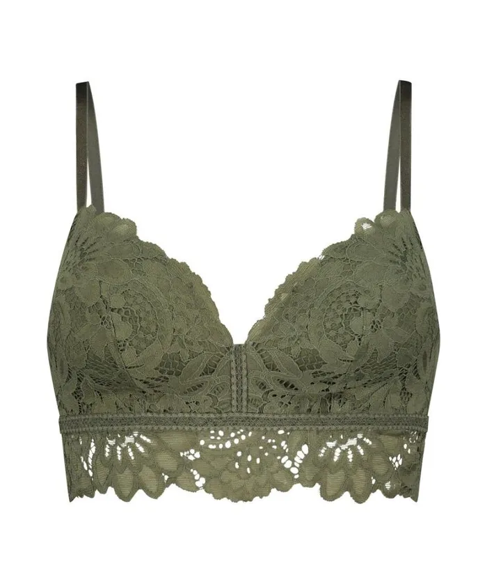 Hunkemller Shiloh Padded Longline NonUnderwired Bra 8211 Green Green 8211 Women Hunkemller Shiloh Padded Longline NonUnderwired Bra 8211 Green Green 8211 Women