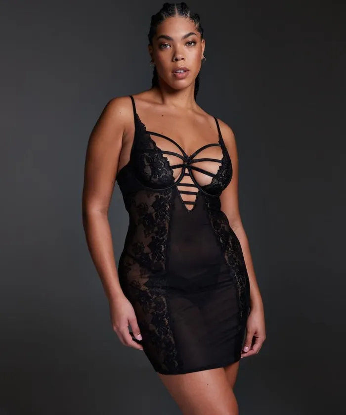 Hunkemller Sosha Padded Underwired Slip Dress 8211 Black Black 8211 Women Hunkemller Sosha Padded Underwired Slip Dress 8211 Black Black 8211 Women